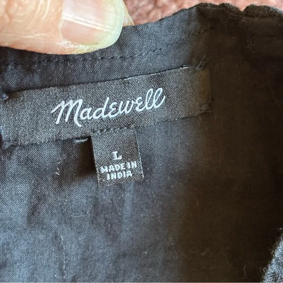 Madewell Seersucker Cut Out Back Dress- Size Large - Picture 8 of 16